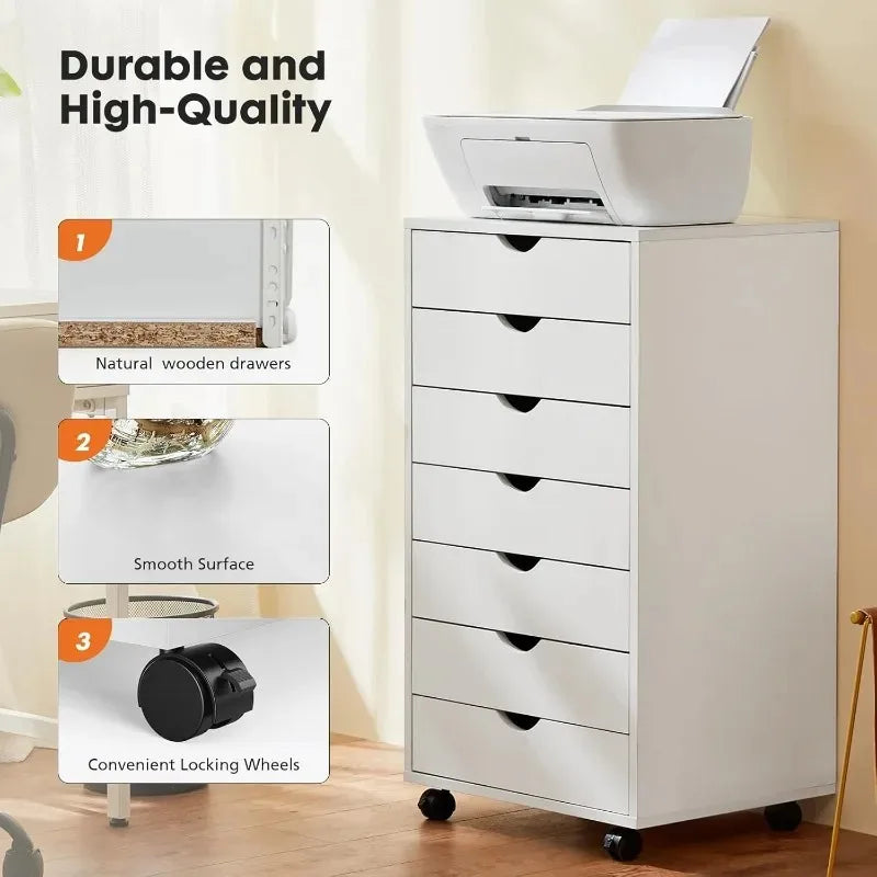 7 Drawer Wood Dresser Storage