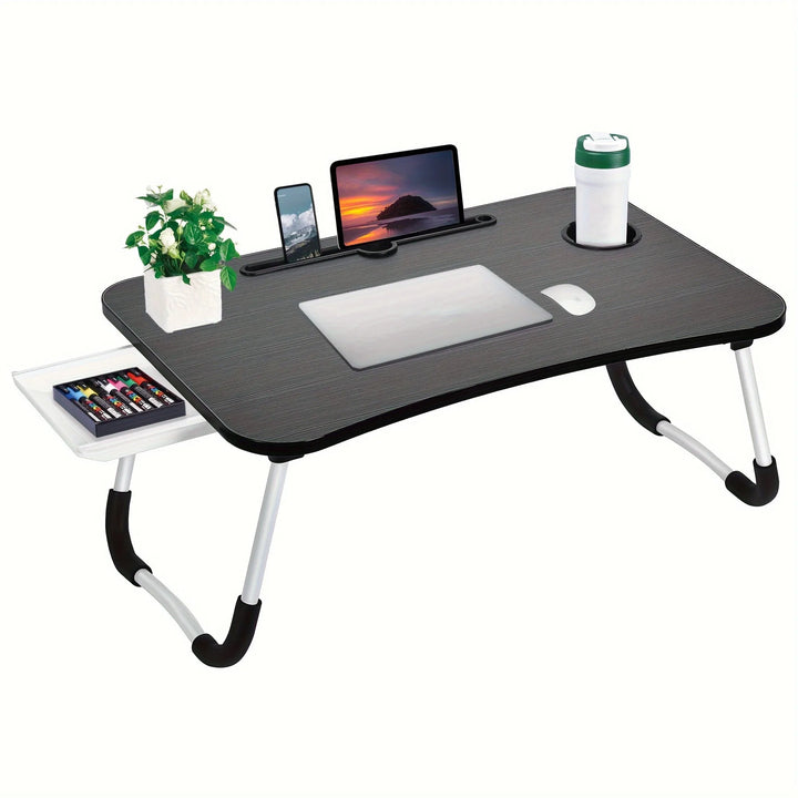 Foldable Laptop Bed Table with Storage