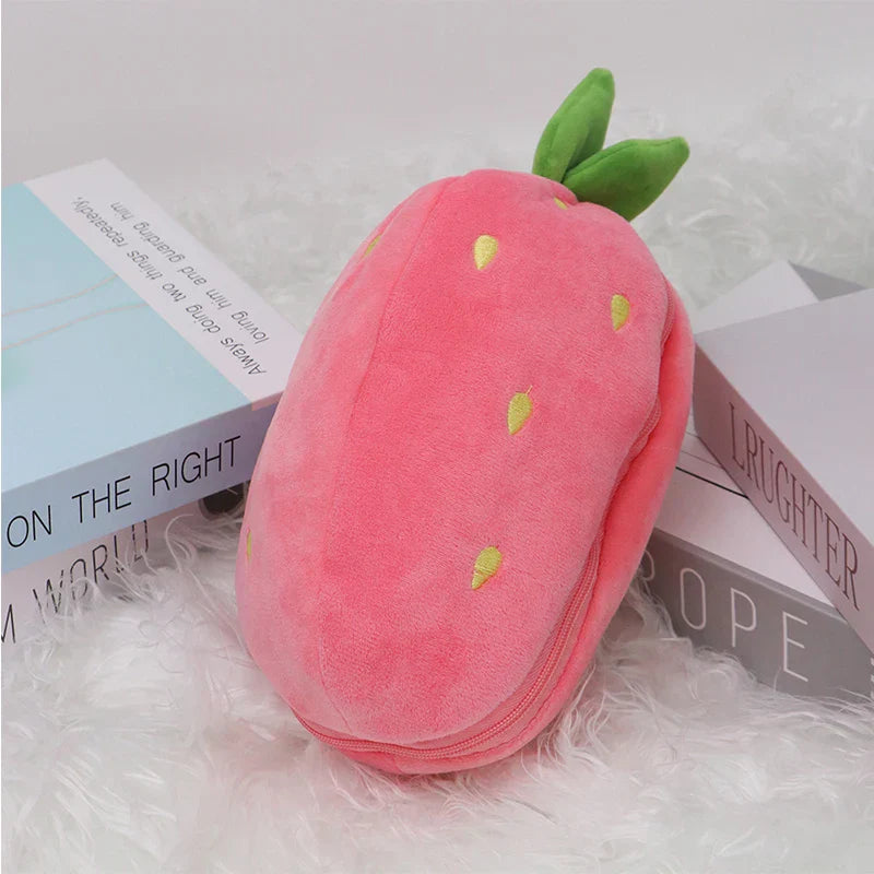 Kawaii Fruit Bunny Plush Toy Cute watermelon StrawberryCarrot  Reversible Rabbit Zipper Plush Toy Kids Birthday Gift