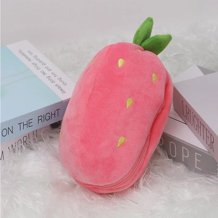 Kawaii Fruit Bunny Plush Toy Cute watermelon StrawberryCarrot  Reversible Rabbit Zipper Plush Toy Kids Birthday Gift