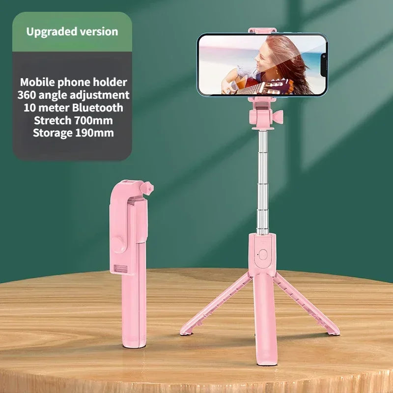 Wireless Selfie Stick Tripod Stand with Light Bluetooth Remote Extendable Tripod for iPhone Mobile Phone Tiktok Live Streaming