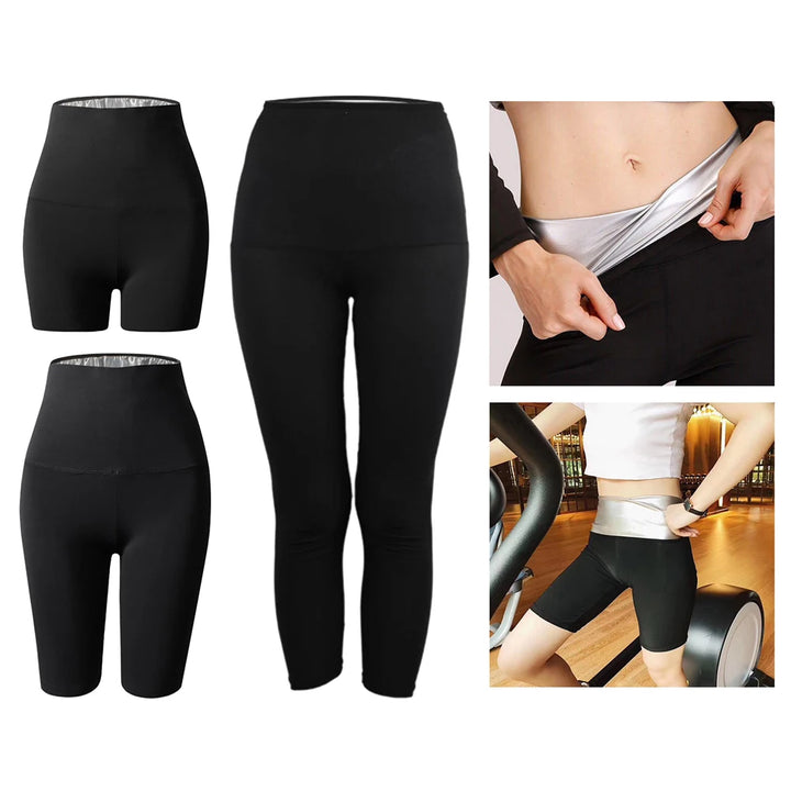 Sauna Sweat Suit Weight Loss Shapewear Shorts Pockets Waist Trainer Body Shaper Sweatsuit Exercise Fitness Gym for Women Girls
