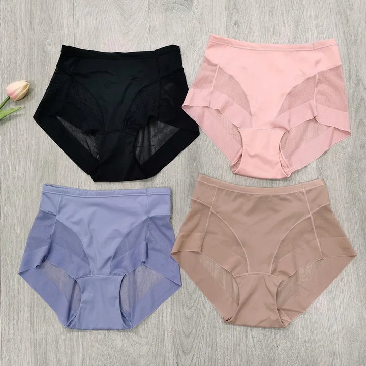 Breathable Mesh Body Sculpting Panties Women's Pants High Elasticity and Comfortable Ice Silk Control Briefs Slimming Underwear
