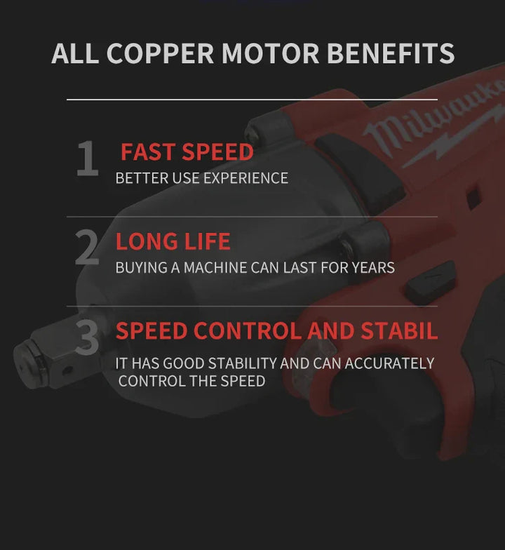 Milwaukee Mid-Torque Impact Professional Wrench 18V Lithium Battery Electric Cordless High Speed Car Truck Repair Power Tools