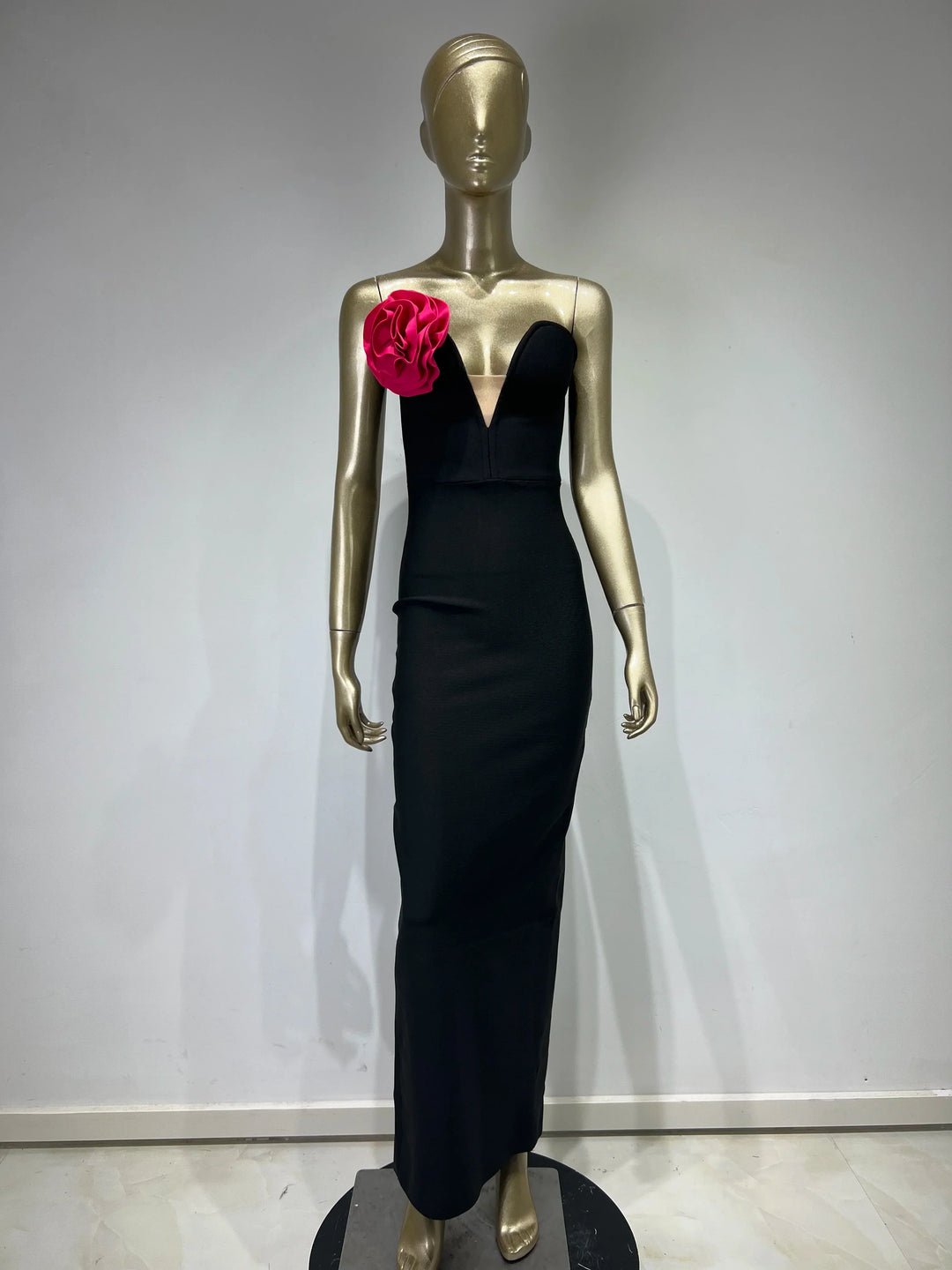 Celebrity Women Summer Sexy Strapless Backless Flower Patchwork Maxi Long Bandage Dress 2024 Elegant Evening Club Party Dress