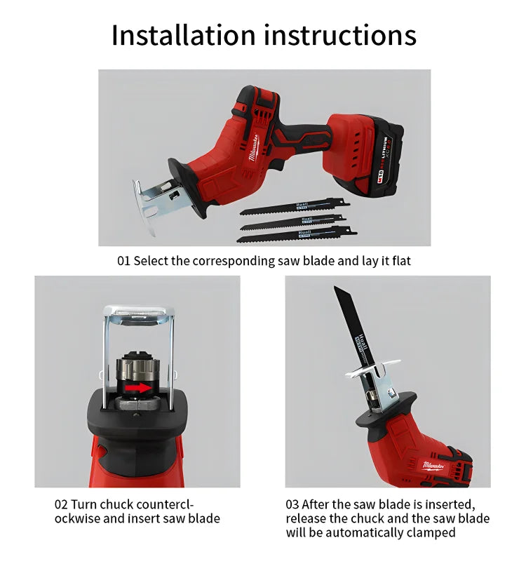 Milwaukee Electric Saw Cordless Multifunction Saw Metal Wood Cutting m18 Battery Saber Saw Portable 3000RPM Saber Saw Power Tool