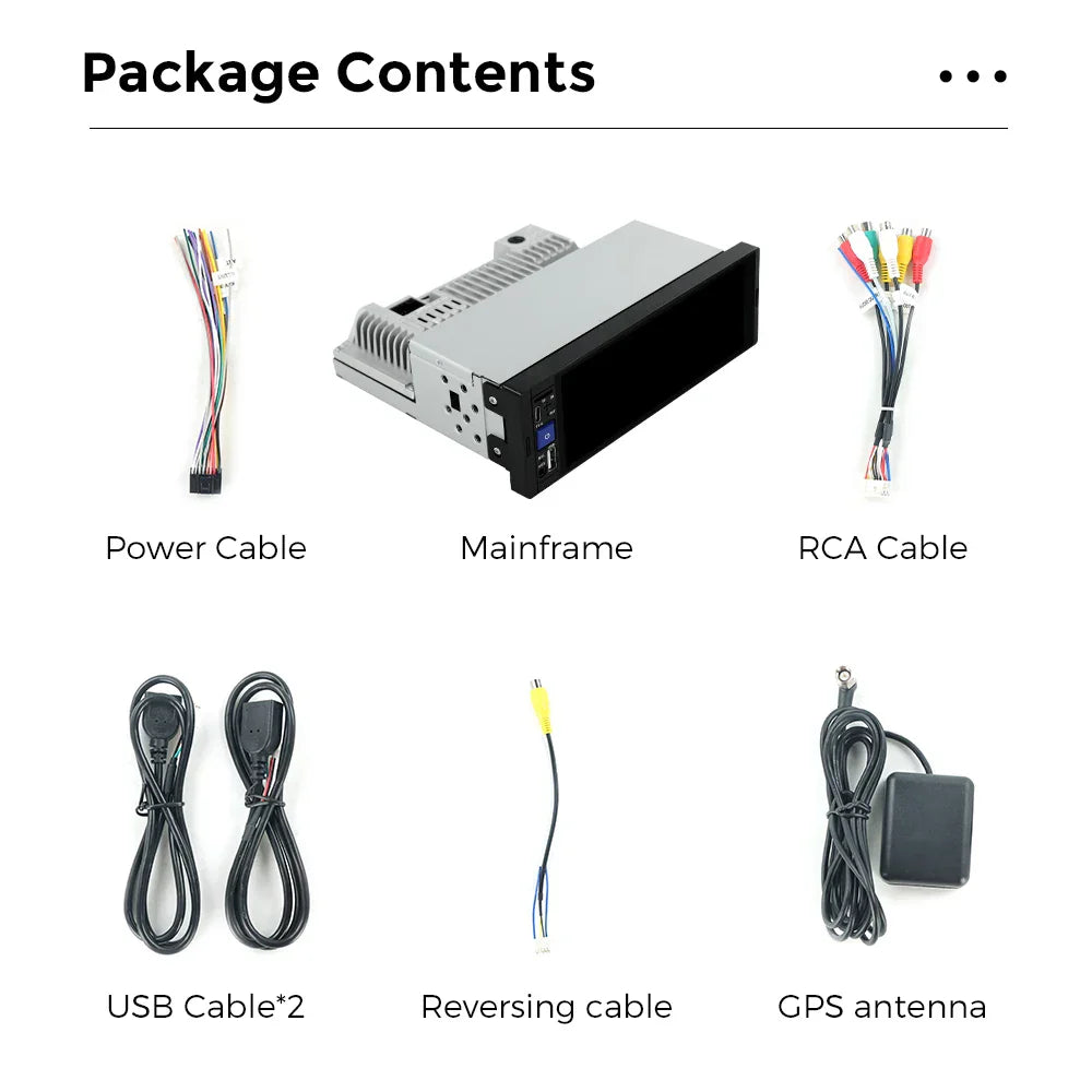 Navifly 2G+32G Universal 1 Din Android 6.86 Inch HD Touch Screen Wireless CarPlay Auto Car Radio Multimedia Video Player GPS FM