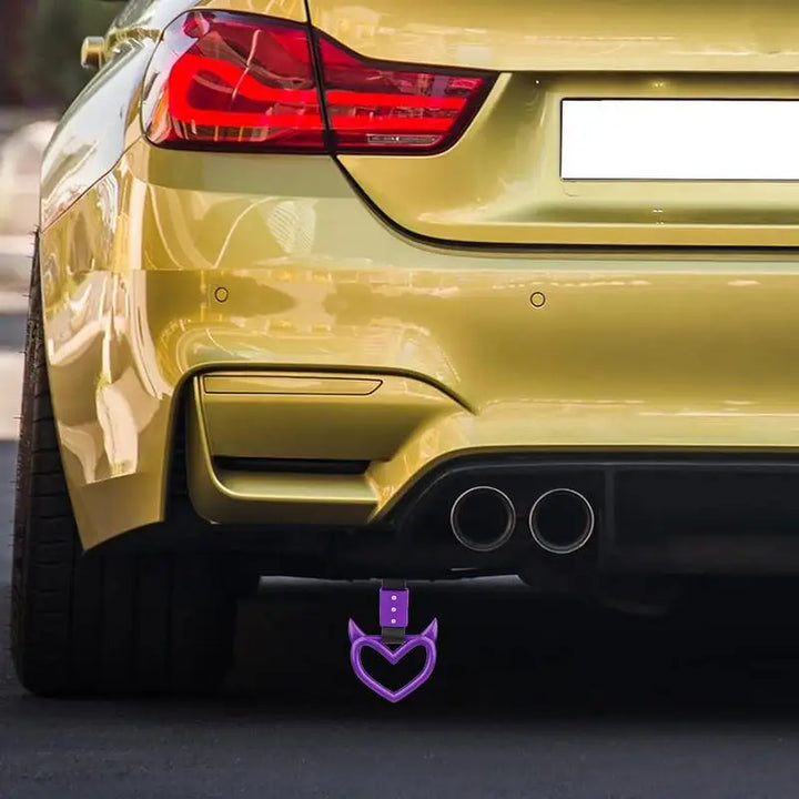 1Pcs New Handle Ring Heart Train Bus Hand Strap Styling Drift Charm Car Warning Tow Strap Hook Sticker