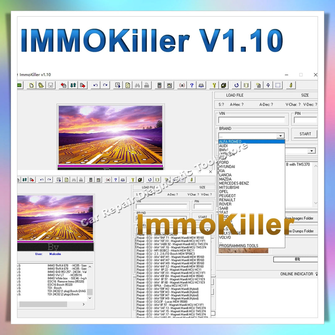 IMMO OFF software pack immoff 17 IMMO doctor V2.1 IMMO service tool Pin Code Calculator IMMO Universal Decoding 3.2 ImmoKille