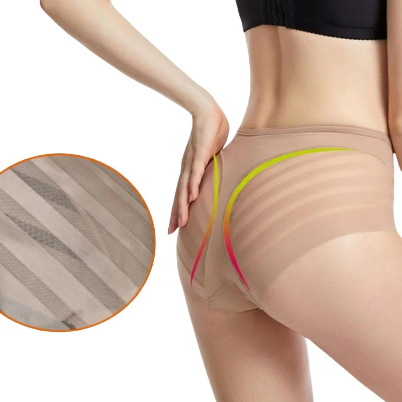 High Rise Briefs Women Seamless Panties High Elastic Panties Tummy Control Shapewear Glossy Underwear Sexy Lingerie M-3XL
