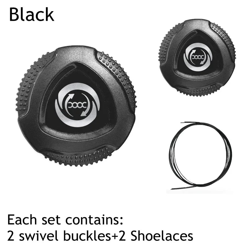 1 Pair Metal Wire Swivel Automatic Buckle Shoelaec No Tie Shoe Laces Quick Lock Shoestrings Women Man Shoelaces for Sneaker New