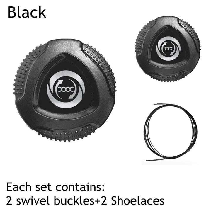 1 Pair Metal Wire Swivel Automatic Buckle Shoelaec No Tie Shoe Laces Quick Lock Shoestrings Women Man Shoelaces for Sneaker New