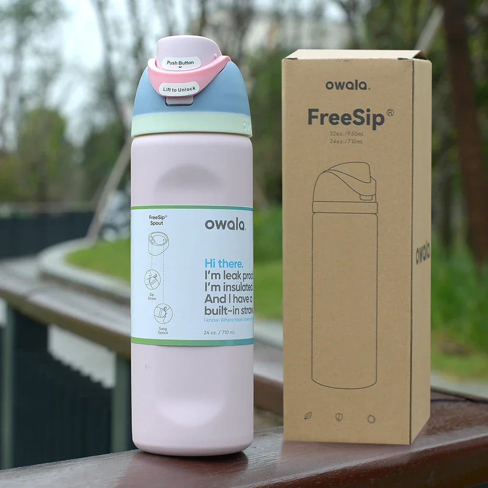 Owala FreeSip Blue Bow Tie Water Bottle