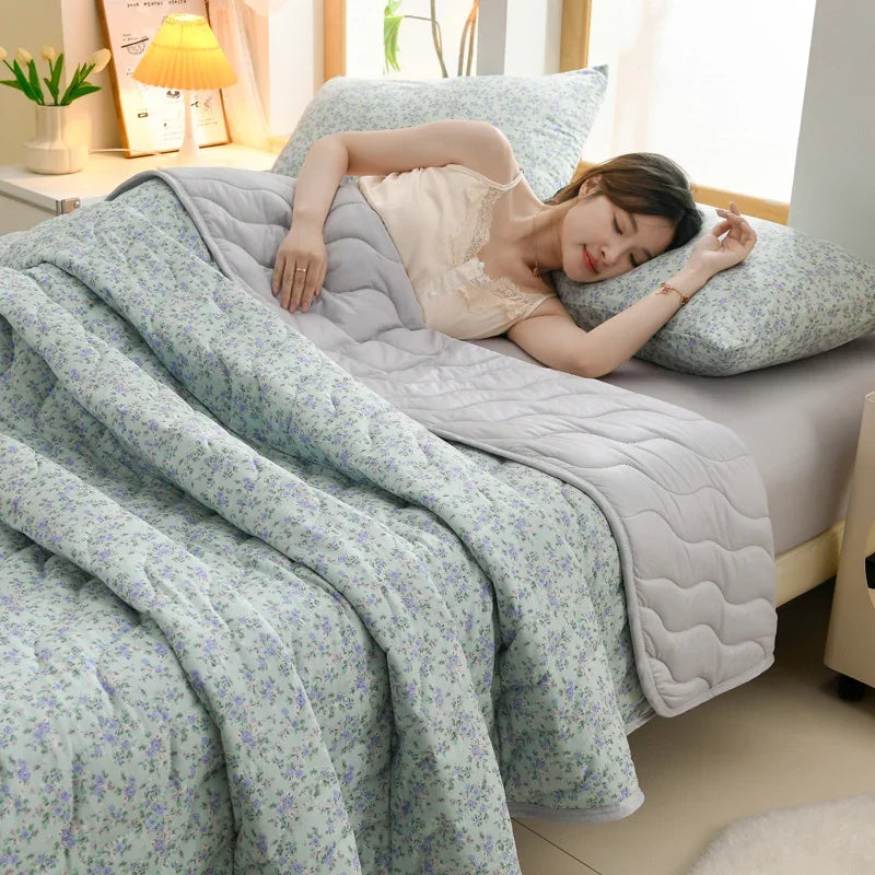 New Florals Spring Summer Blanket for Single Double Soft Skin-friendly Quilt Breathable Comfortable Air Conditioning Comforter
