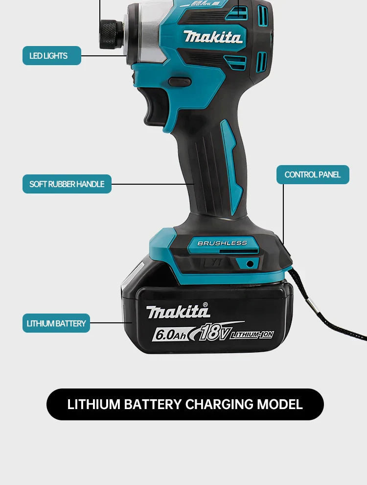 Makita Brushless Impact Driver DTD173 18V Lithium Cordless Electric Drill Power Tool Multifunction Household Tool（No Battery）
