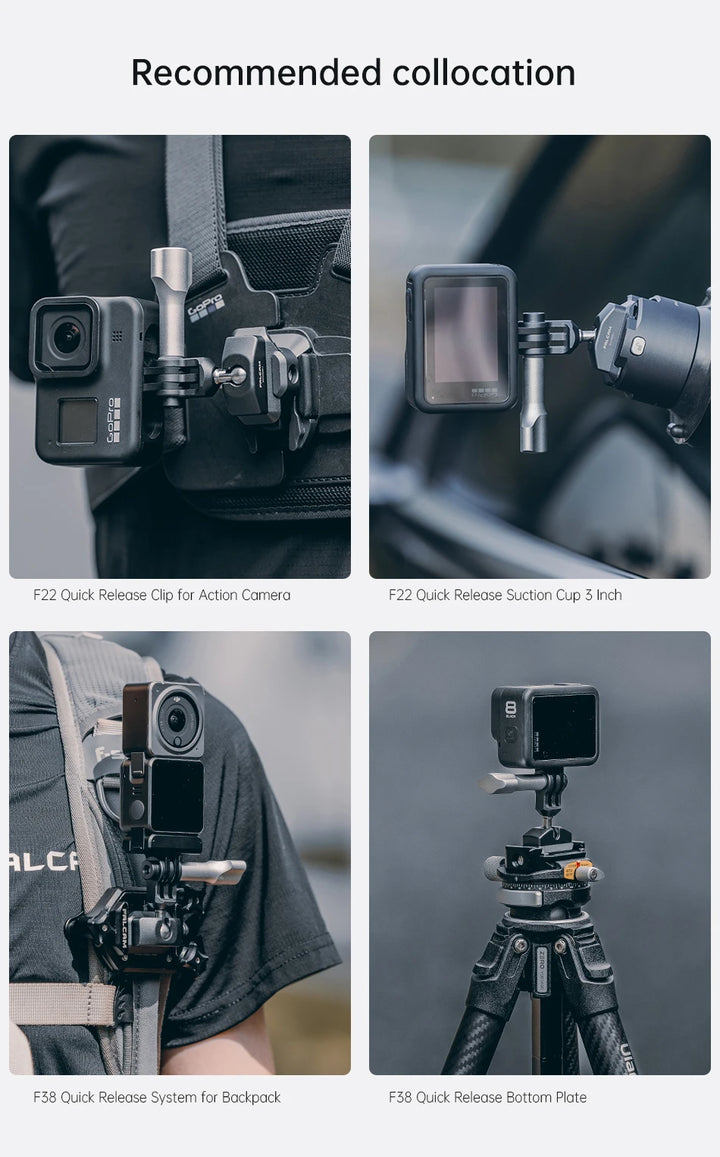 Ulanzi FALCAM F22 Quick Release Ballhead /Quick Release Clip for Gopro Action Camera Sports Camera Quick Mounting
