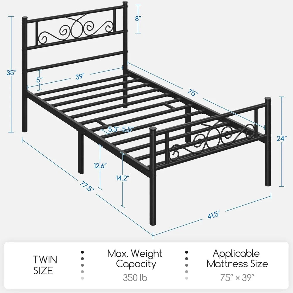 Twin Metal Platform Bed Frame