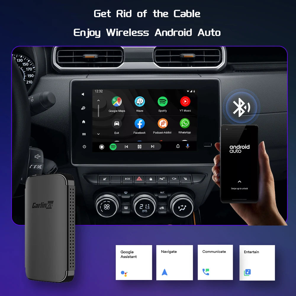 CarlinKit A2A Android Auto Wireless Adapter Android Auto Dongle For Vw Mercedes Mazda Toyota Jeep Hyundai KIA Peugeot