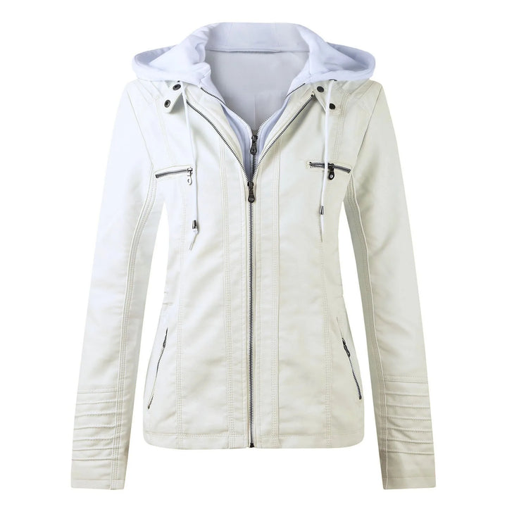 Leather Jacket Women Hooded Faux Pu Leather Motorcycle Jacket Zipper Long Sleeve Autumn Winter Outwear Coats Jaqueta Feminina