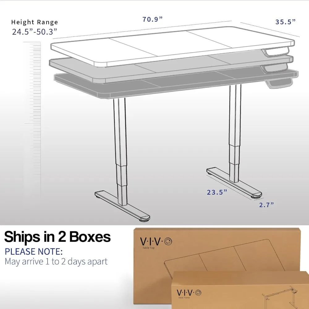 Electric 71"x36" Rustic Sit-Stand Desk