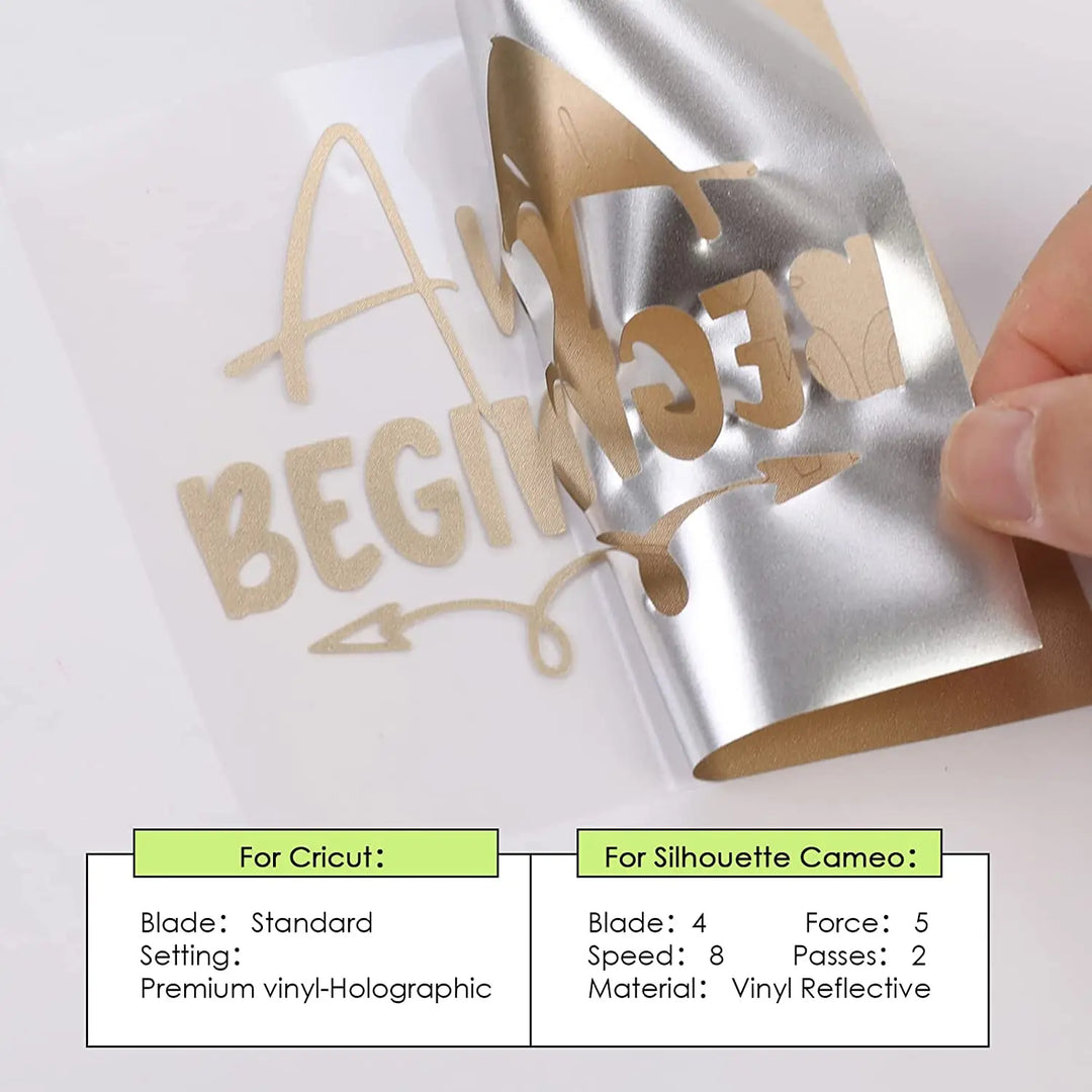 9pcs HTVRONT 30X30cm Matte Metallic Permanent Adhesive Vinyl Bundle Sheets Sticky Craft Sticker Film for Cricut DIY Decor