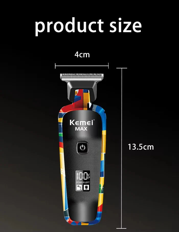 Kemei Professional Electric Hair Clipper Rechargeable Graffiti Pattern Beard Trimmer Men's Shaver KM-MAX2092 KM-MAX5090 KM-1102H