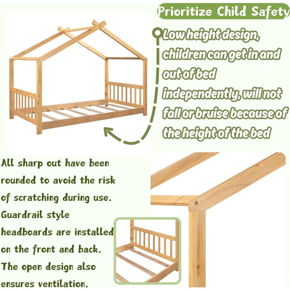 Twin Montessori Floor House Bed
