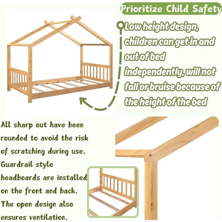 Twin Montessori Floor House Bed