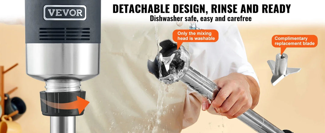 VEVOR Commercial Immersion Blender 500W 12/20inch Heavy Duty Hand Mixer Kitchen Stick Mixer for Soup Smoothie Puree Baby Food