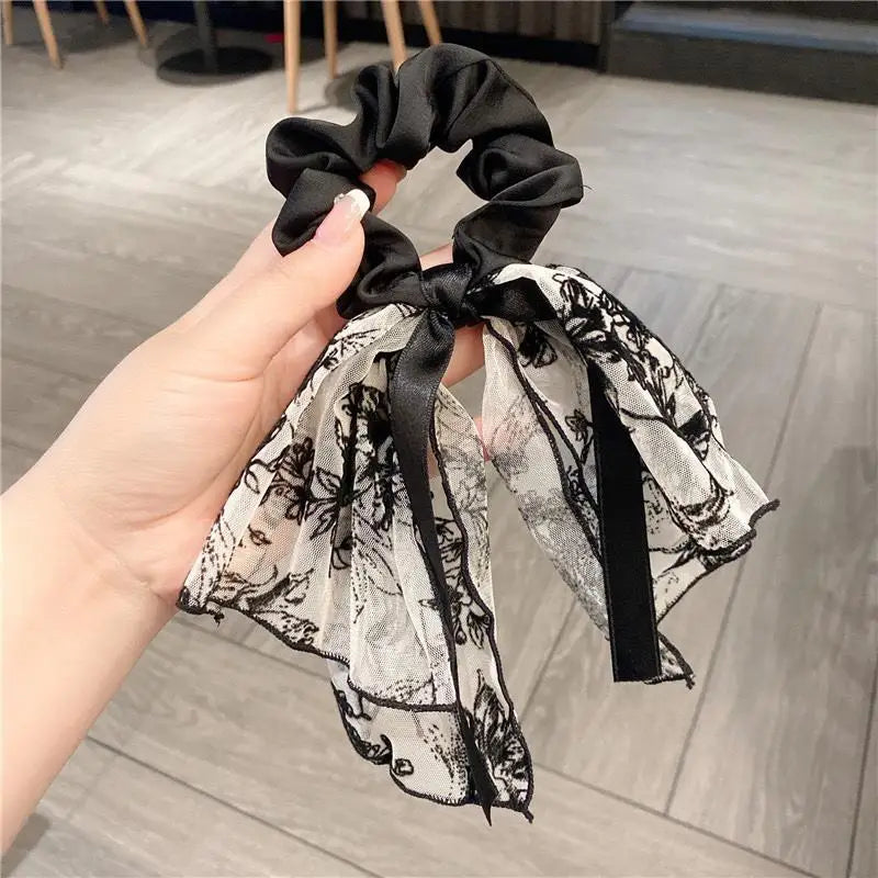 1PC Large Lace Bow Hair Clip Embroidered Bowknot Sweet Ribbon Hairpin Girl Headdress Top Clip Korea Hair Accessories