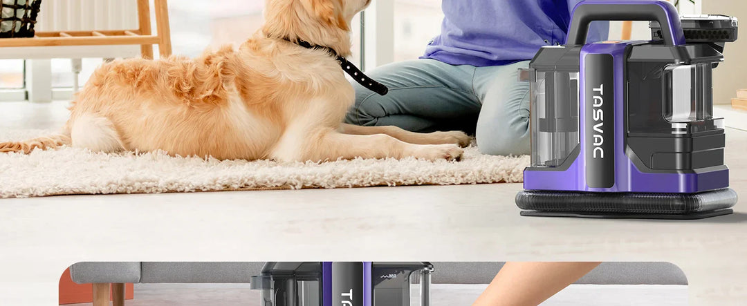 TASVAC C7 Portable Carpet & Upholstery Cleaner Machine, Spot And Stain Deep Cleaner With Two Brushes & Remover Formula For Pets,