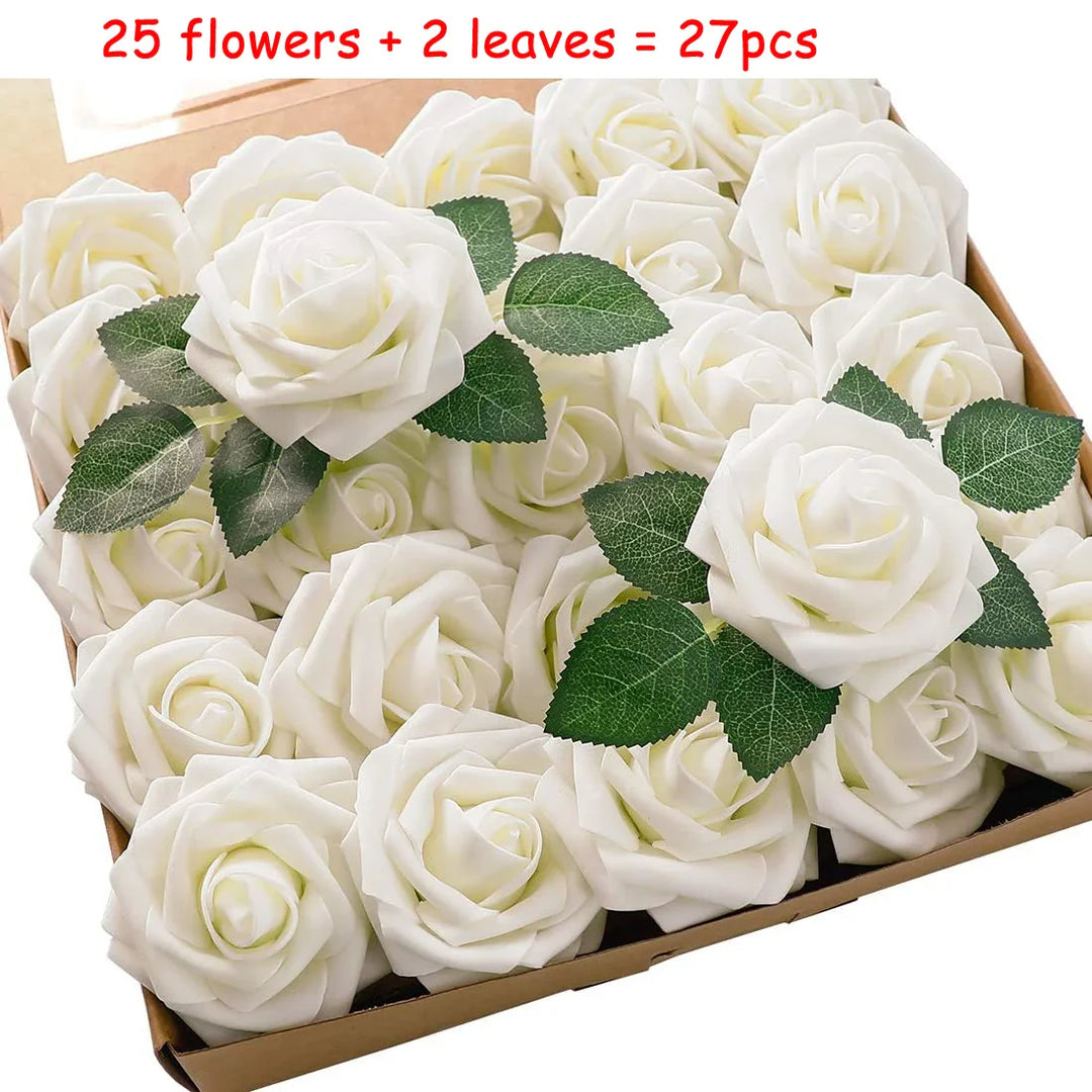 Artificial Roses with Stems