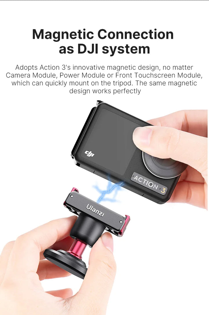 Ulanzi MT-50 Magnetic Tripod for Dji Osmo Action 5 4 3 Adjustable Underwater Selfie Stick Stand Mount Action Camera Accessories