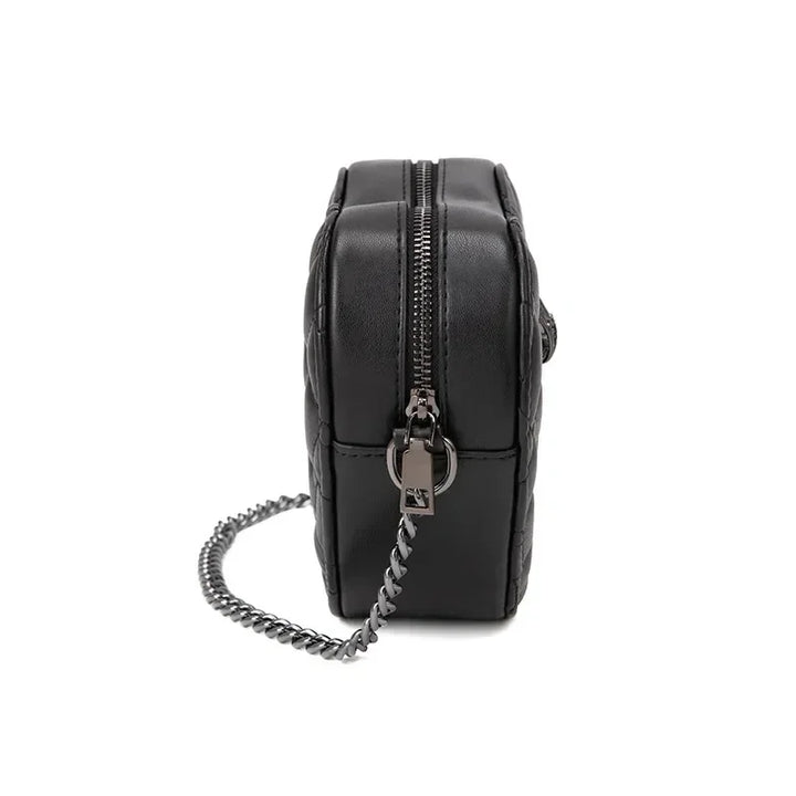 2024 Women's Heart-Shaped Herringbone Crossbody Bag with Eagle and Bird Head Shoulder Bag Chain Purse
