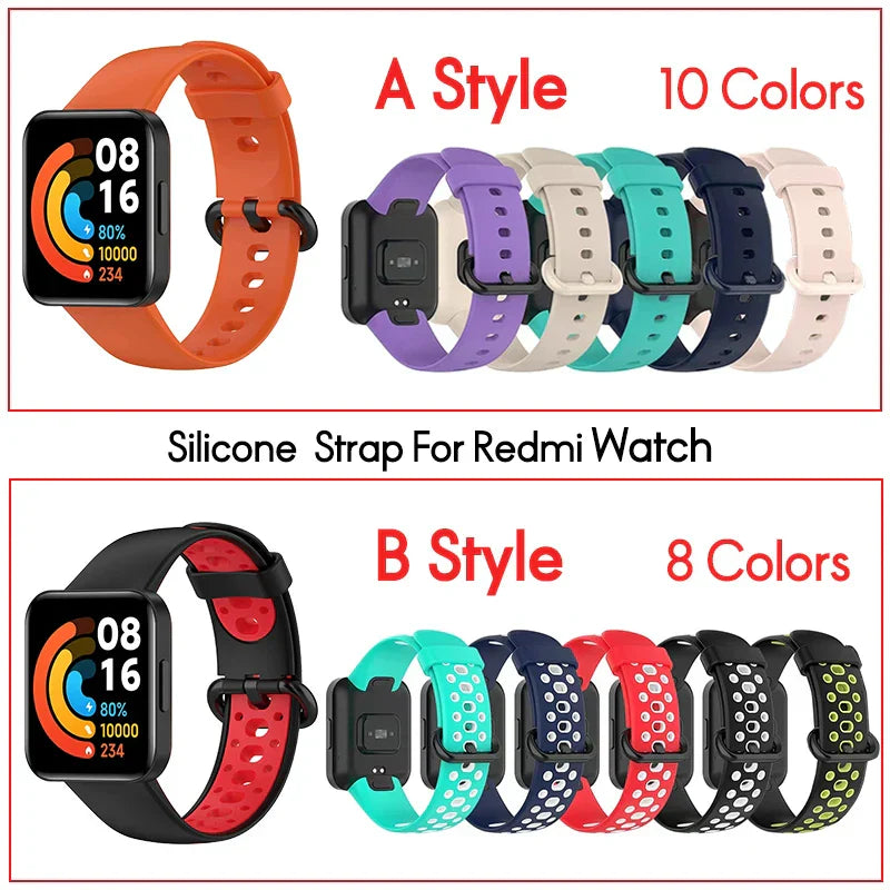 Silicone Strap For Xiaomi Mi Watch 2 3 Lite Mi poco Watch band For Redmi watch 2 Lite 3 Active Wrist Redmi watch 3 lite Bracelet