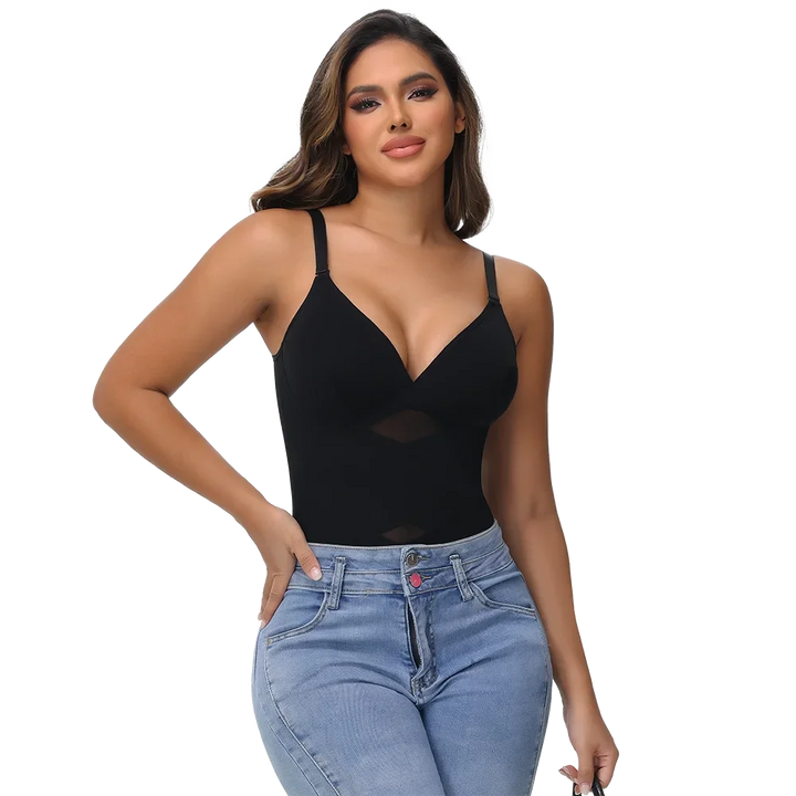 Cross Waist Bodysuit Sexy Women Briefs Shapewear with Film Coaster Mesh Breathable Suspender Top Tummy Control Ladies Underwear