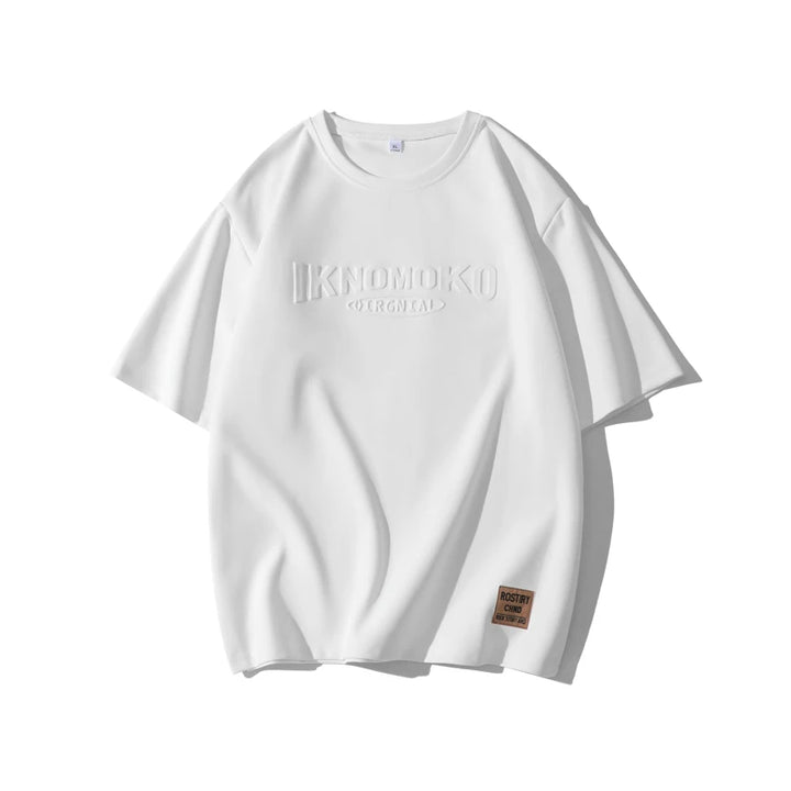 Summer Men's T-Shirt Retro Street Trendy Men's Loose Hip Hop Short Sleeve Casual Print Mens Streetwear Top Tees Fashion Male Top