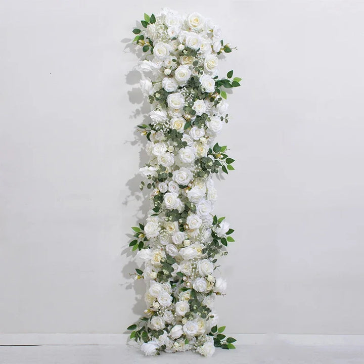 Artificial Runner Flower Row Wedding Arrangement Decoration Floral Backdrop Props Table Flower Runner Event Party Floral Decor
