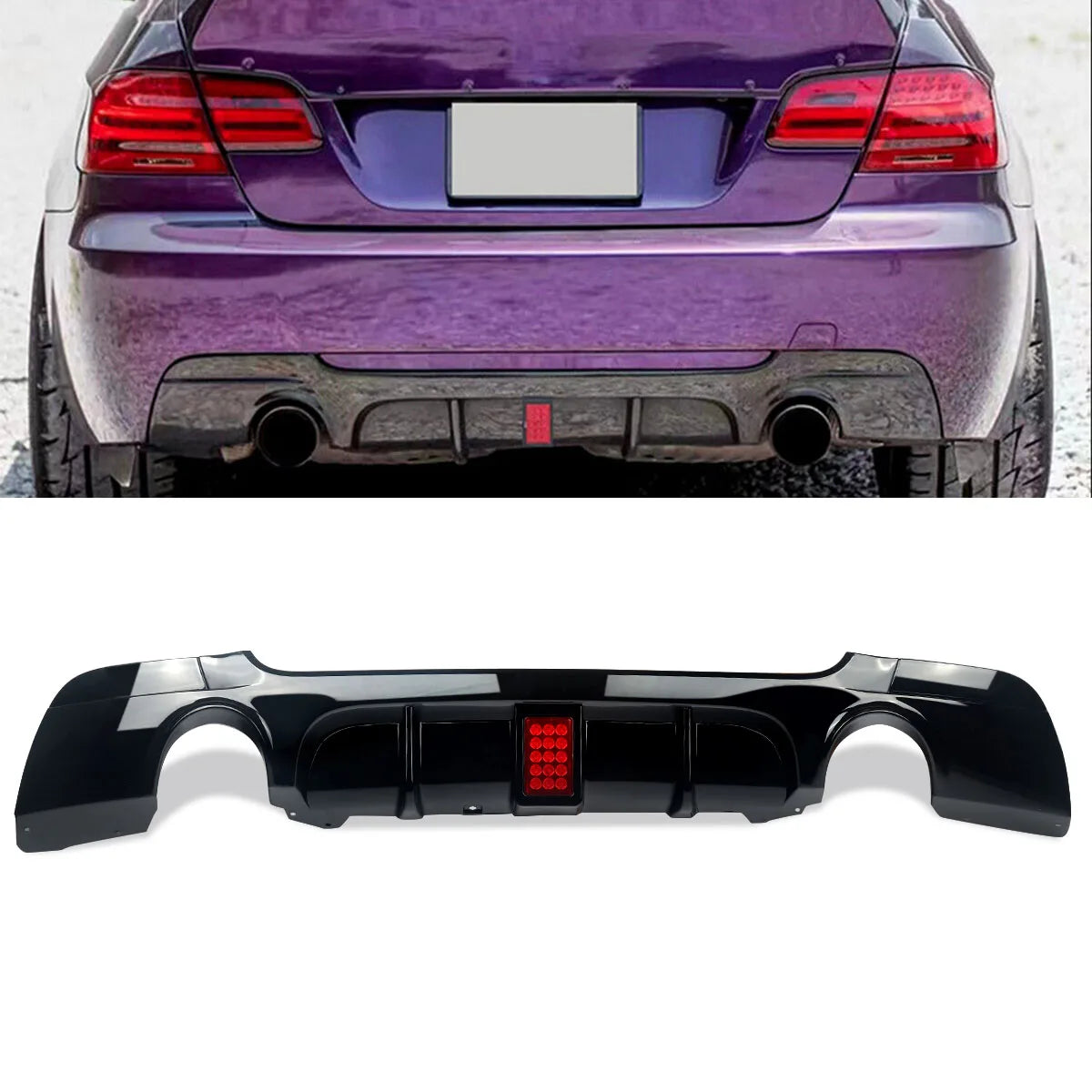 MAGICKIT For BMW 3Series E92 E93 330I M Sport Bumper Rear Bumper Diffuser Lip Shiny Black Bodykits CAR Accessories Gloss Black