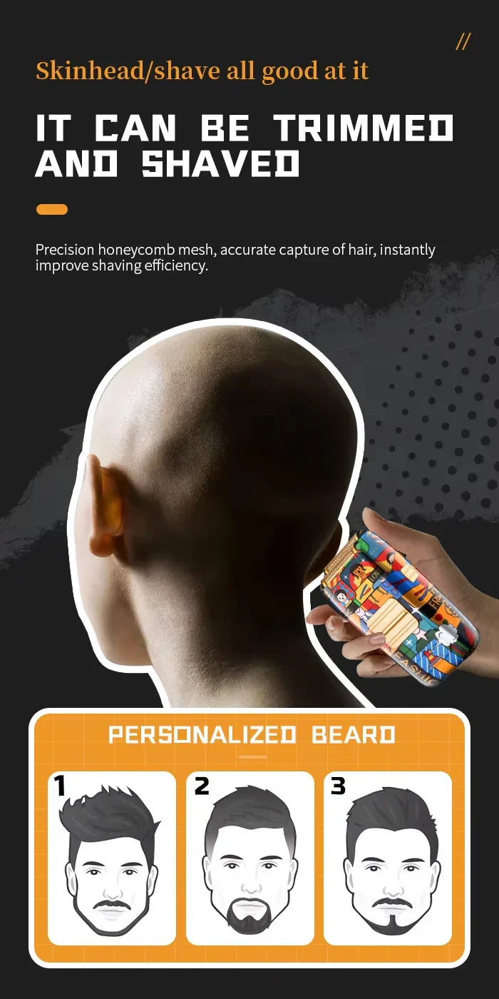 Kemei Professional Electric Hair Clipper Rechargeable Graffiti Pattern Beard Trimmer Men's Shaver KM-MAX2092 KM-MAX5090 KM-1102H