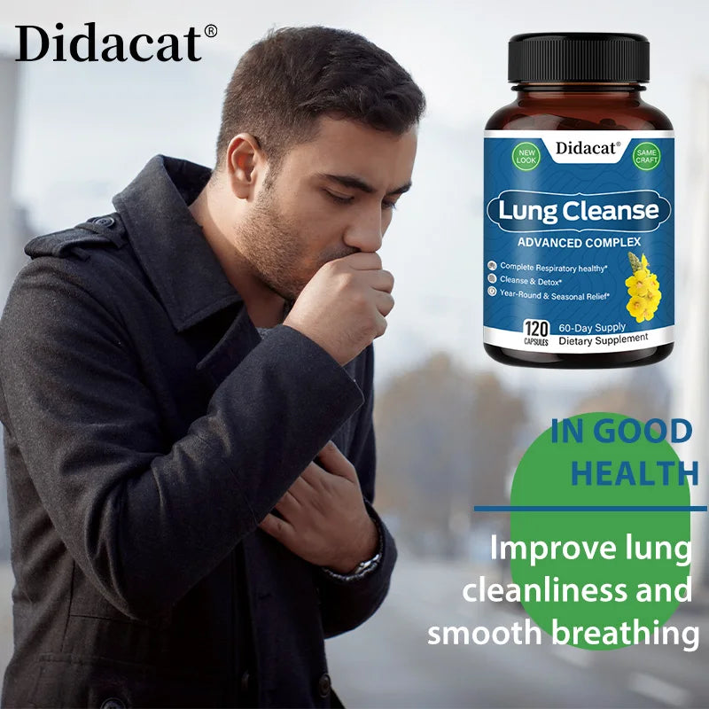 Lung Detox Mullein - with NAC Quercetin & Cordyceps Extract - Sinus Immune & Respiratory Support