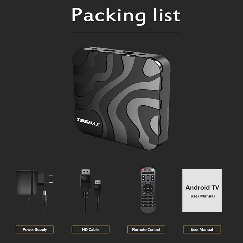 T95 MAX H618 Smart TV Box Android 12 2.4G 5G Dual Wifi Quadcore 1GB/2GB/4GB RAM 8GB16GB32GB64GB 8K HD Media Player Set Top Box