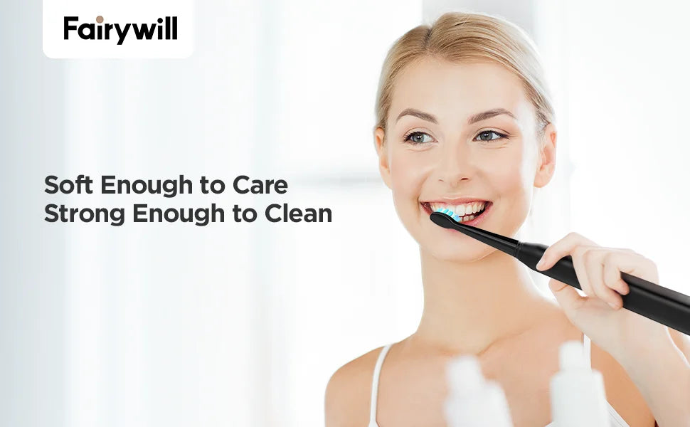 Fairywill Electric Sonic Toothbrush FW-507 USB Charge Rechargeable Adult Waterproof Electronic Tooth Brushes Replacement Heads S