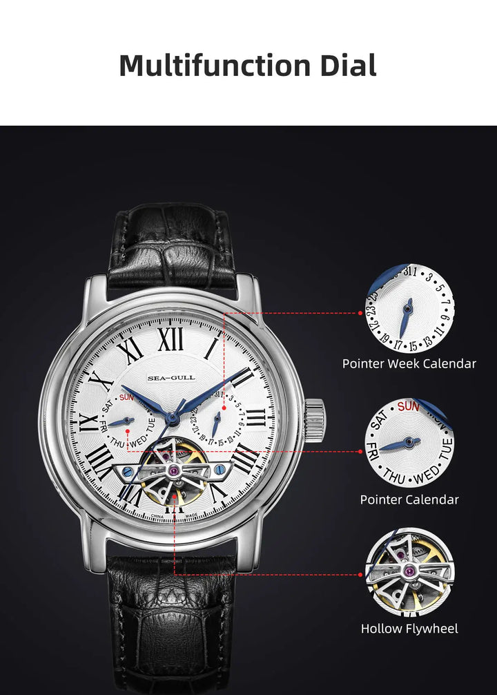 SEAGULL Luxury Watch Business Waterproof Male Clock Date Stainless Steel Mechanical Watch Men Watch reloj hombre 2023 D819.622