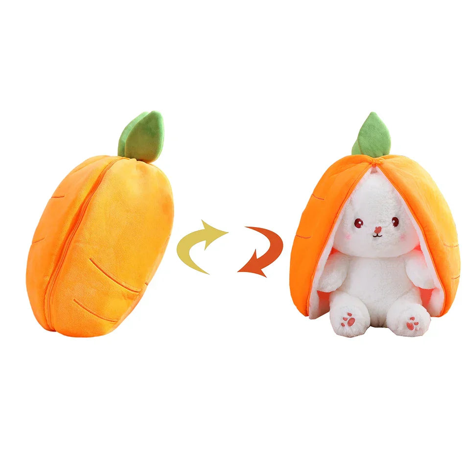 Random 1 Pcs 18cm Cute Stuffed Toys Strawberry Rabbit Radish Rabbit Plush Toys Zipper Doll