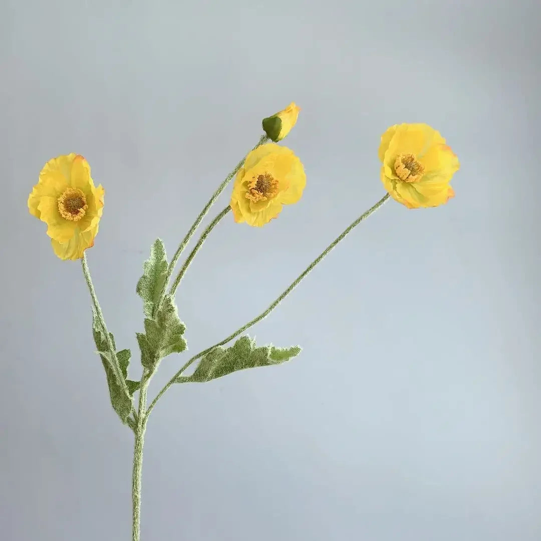 Artificial Silk Poppy Flowers Bouquet