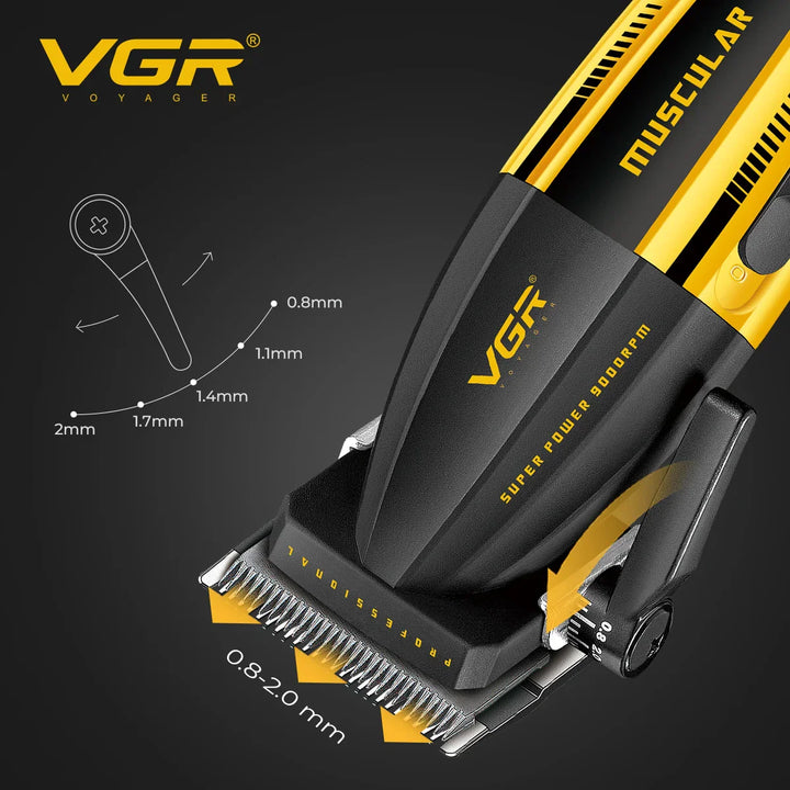VGR Hair Clippers Professional Hair Trimmer Barber Clippers 9000 RPM Hair Cutting Machine Adjustable Trimmer for Men V-285 V-003