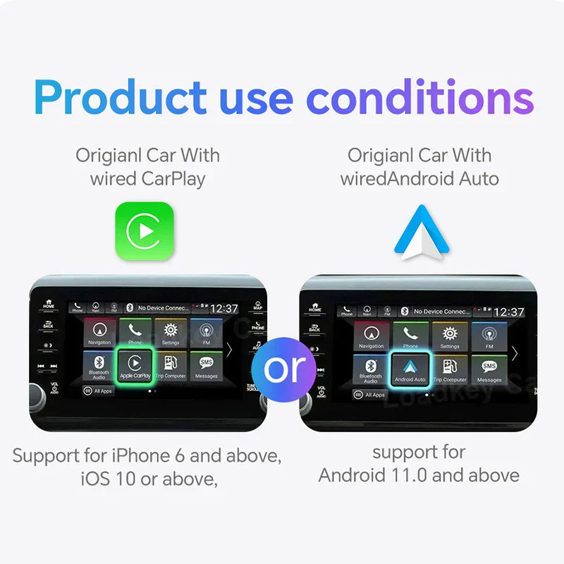 XUDA 2in1 Wireless CarPlay AI Mini Box Android Auto Box Plug&Play Automatic Connection Compatible with 99% of Cars For Car Radio