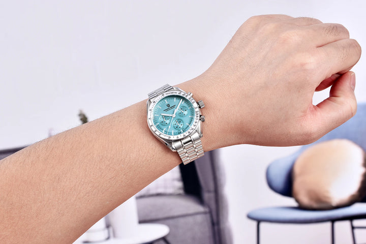 PAGANI DESIGN 2025 New Moon Men's Watches Luxury Quartz Watch For Men VK63 Chronograph AR Sapphire Mirror Ceramic Bezel Luminous