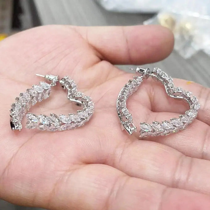 Luxury Wheat Earrings Shiny Zircon Fashion Personality Party Charm Jewelry Wheat Leaf Earring for Women Girls Korean Style